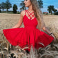 Pink short dress, evening dress, homecoming dress cg3104