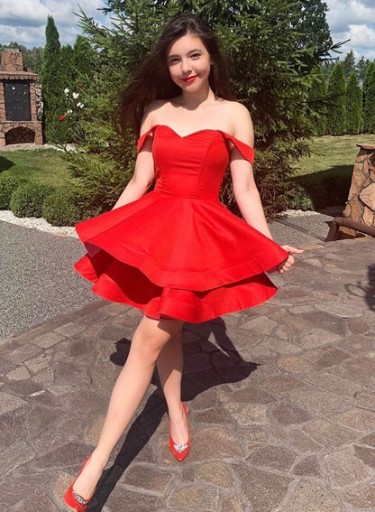 Cute red short dress, homecoming dress cg3162