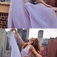 New Fashion V neck A line,Slit Lavender Prom Dresses,Simple Evening Gown cg3305