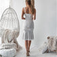 Mermaid Straps Knee-Length White Lace Homecoming Dress cg3315