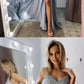 V Neck Gray Long Lace Prom Dresses, Long Lace Formal Graduation Evening Dresses cg3318