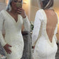 A-Line Lace V-neck Long Sleeves Short/Mini With Pearls Dresses, homecoming dress cg352