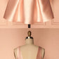 A-Line Crew Short Pearl Pink Satin Homecoming Dress with Pleats cg3531