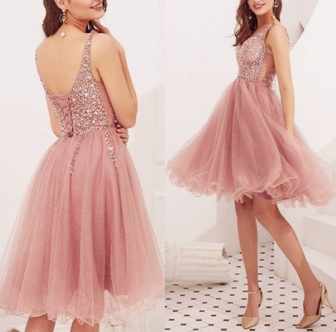 cute homecoming dresses,back to school dress,pink homecoming dress,tulle party dress cg3701