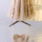 A-Line Boat Neck Knee-Length Champagne Tulle Homecoming Dress with Lace cg3703