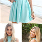 Short Sage Party Homecoming Dresses With Pleated Zipper Mini Feminine homecoming Dresses cg372