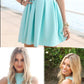 Short Sage Party Homecoming Dresses With Pleated Zipper Mini Feminine homecoming Dresses cg372