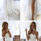 White chiffon sweetheart lace long prom dress white evening dress cg3801
