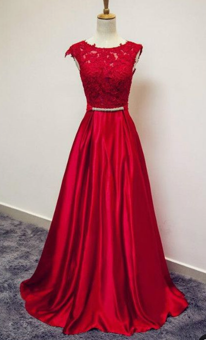 Long Applique lace Prom Dress,Stain Prom Dress cg3862