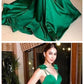 New Green Mermaid Prom Dresses Spaghetti Bow Sweep Train Long Formal Evening Party Gowns  cg3963