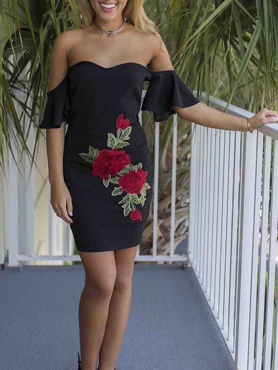 Sexy Embroidery Strapless Bodycon Mini homecoming Dress Party Dress  cg3972
