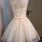 Lovely Champagne Cute Lace Beaded Party Dress, Cute Homecoming Dress cg4107