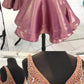 V Neck Sleeveless Backless A Line Short Homecoming Dresses With Beaded cg438