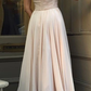 Simple v neck chiffon long prom dress, chiffon evening dress cg5031