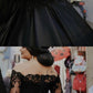 Black Wedding Dress Plus Size Ball Gown Lace Long Sleeves prom dress cg5042
