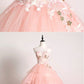 Sweetheart Pink Tulle 3D Lace Multi-layered Ball Gown, Formal Prom Dress cg5220