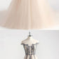 light champagne tulle long lace top sweet 16 prom dresses  cg5699