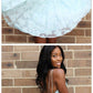 A-Line Spaghetti Straps Mint Lace Homecoming Dress cg654