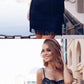 Sexy Sheath Spaghetti Straps Black Lace Homecoming Dress cg660