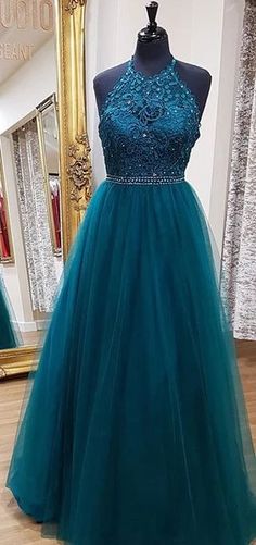 A-line Long Prom Dress With Applique and Beading,Fashion Winter Formal Dress  cg6672