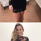 Black Lace Sheath Long Sleeve See Through Homecoming Dresses cg811