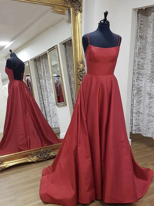 Simple A Line Backless Burgundy Long Prom Dresses  cg8743