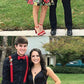 A-Line Deep V-Neck Floral Black Satin Short homecoming Dress  cg877