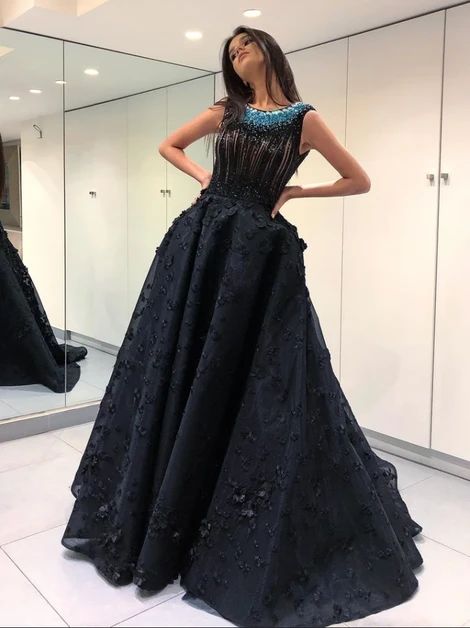 modest long prom dress black evening dress  cg9022