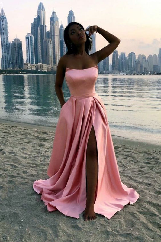 Elegant Strapless Pink Prom Dress  cg9037