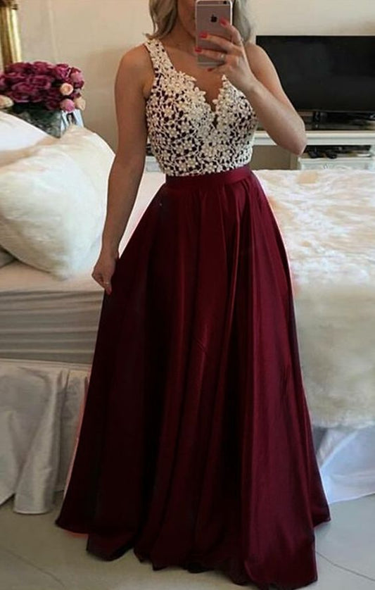 Charming A Line Prom Dress  V Neck Long Pleated Illusion Back With Appliques Pearls  cg9116