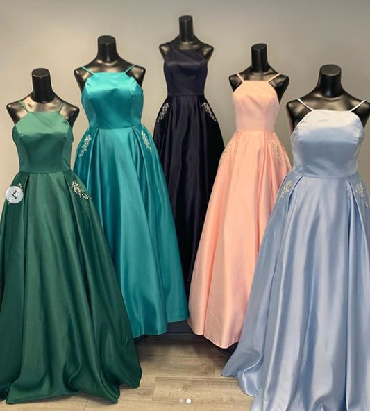 Custom Prom Dress,Satin Prom Dress,Spaghetti Straps Prom Dress,A-Line Prom Dress  cg9143