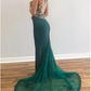 Mermaid Lace Appliques Beaded Red Prom Dress Long Evening Dress   cg9239
