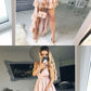 A-Line Spaghetti Straps High Low Blush Homecoming Dress with Lace cg932