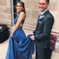 Sweep/Brush Cascading Ruffles Halter Sleeveless Evening Dress ，prom dress cg946