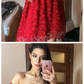 fancy off shoulder red homecoming dresses, chic semi formal party gowns cg958