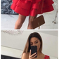 Red Lace V-neck Straps Short Homecoming Dresses cg960