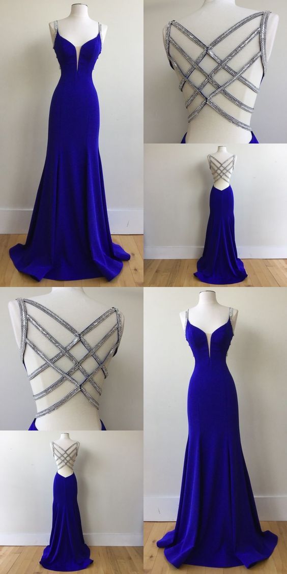 Royal Blue Prom Dress For Teens, Prom Dresses, Graduation School Party Gown cg982